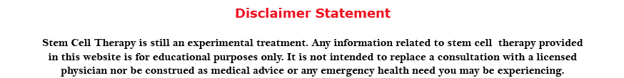 Disclaimer Stem Cell Therapy